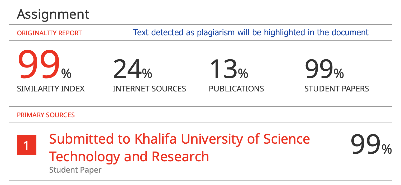 Plagiarism Report Sample